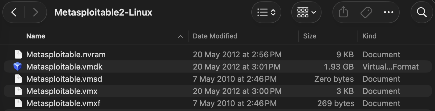 Items extracted from the downloaded zip file